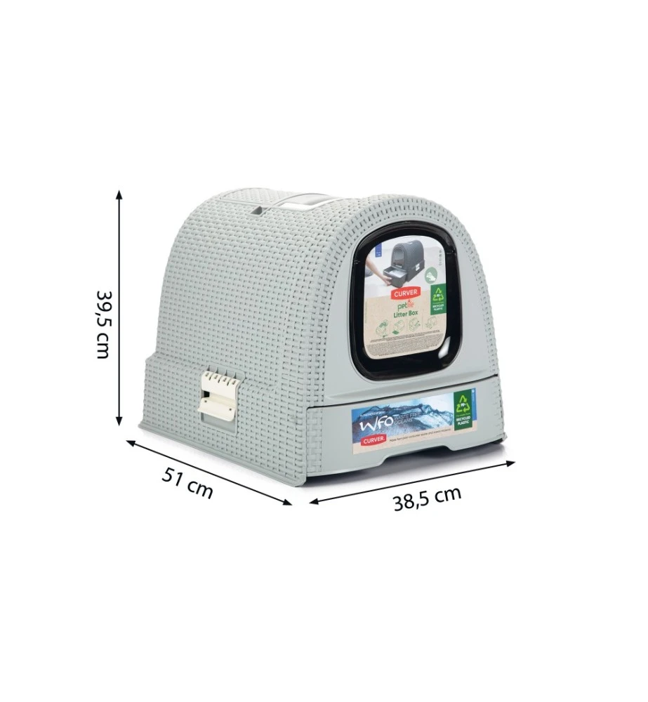 Beeztees Curver Kattenbak Grijs 3 Beeztees Curver Kattenbak Grijs - Afbeelding 3