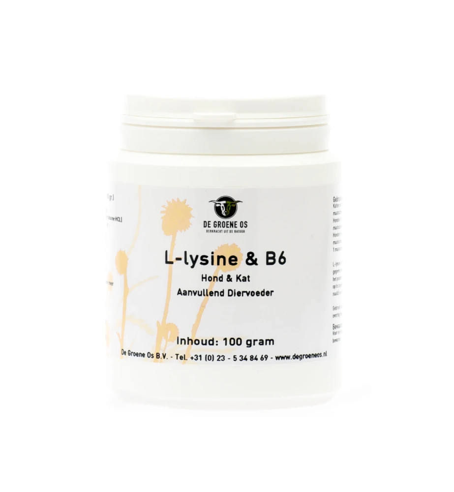 De Groene Os L-Lysine & B6 - 100 Gram 1 De Groene Os L-Lysine & B6 - 100 Gram