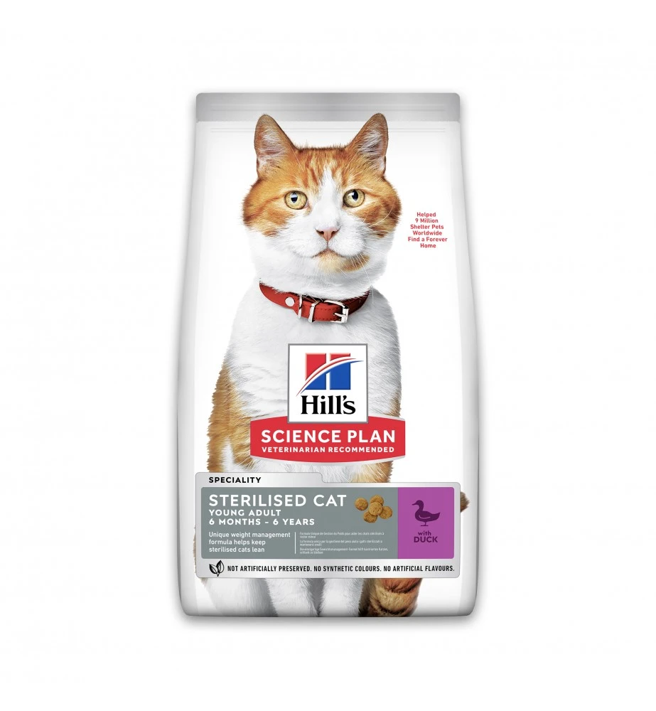 Hill's Science Plan Young Adult Sterilised Met Eend 1 Hill's Science Plan Young Adult Sterilised Met Eend